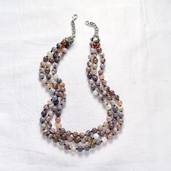 Botswana Agate Triple Strand Necklace