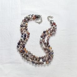 Botswana Agate Triple Strand Necklace -Fashion Paradise HBH467 b