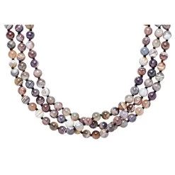 Botswana Agate Triple Strand Necklace -Fashion Paradise HBH467 c