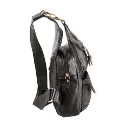 Cowhide Leather Sling Purse 18 Cowhide Leather Sling Purse -Fashion Paradise HBJ422 BK 3