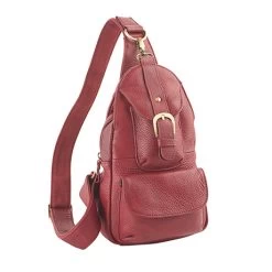 Cowhide Leather Sling Purse 28 Cowhide Leather Sling Purse -Fashion Paradise HBJ422 RD 1