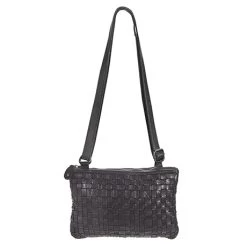 Woven Leather Crossbody Bag -Fashion Paradise HBJ436 Black