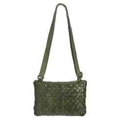 Woven Leather Crossbody Bag -Fashion Paradise HBJ436 Green