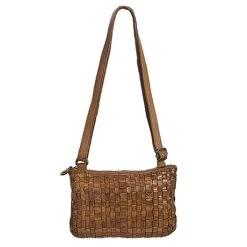Woven Leather Crossbody Bag -Fashion Paradise HBJ436 Taupe