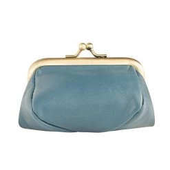 Leather Kiss Lock Coin Purse 10 Leather Kiss Lock Coin Purse -Fashion Paradise HBJ452 BLUE