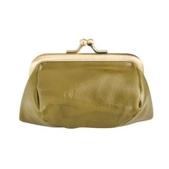 Leather Kiss Lock Coin Purse 11 Leather Kiss Lock Coin Purse -Fashion Paradise HBJ452 OLIVE