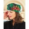 April Cornell Tartan Embroidered Beret
