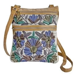 Crewel Embroidered Crossbody Bag
