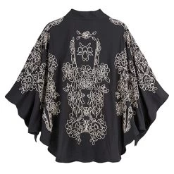 Ebony And Ivory Embroidered Kimono -Fashion Paradise HBK142 BACK