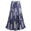 Patchwork Print Reversible Broomstick Skirt