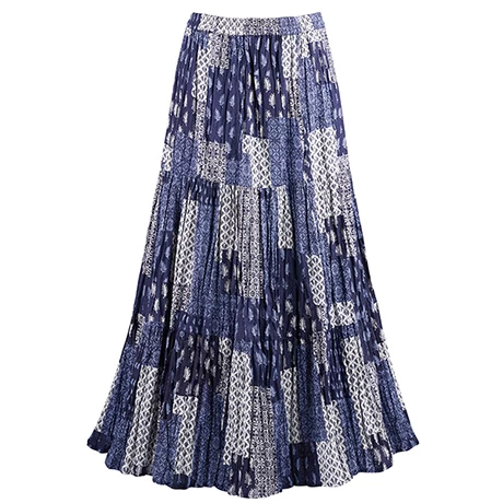 Patchwork Print Reversible Broomstick Skirt 1 Patchwork Print Reversible Broomstick Skirt