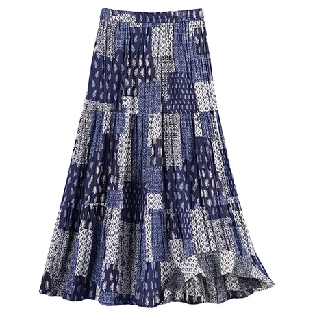 Patchwork Print Reversible Broomstick Skirt 2 Patchwork Print Reversible Broomstick Skirt - Image 2
