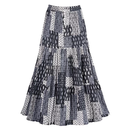 Patchwork Print Reversible Broomstick Skirt 3 Patchwork Print Reversible Broomstick Skirt - Image 3