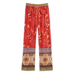 Bohemian Print Lounge Pants -Fashion Paradise HBL462 RD