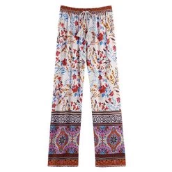 Bohemian Print Lounge Pants -Fashion Paradise HBL462 WH