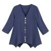 Textured Gauze Button-Front Tunic