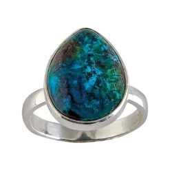 Chrysocolla Teardrop Ring