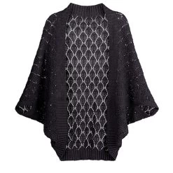 Amelia Cocoon Shrug Sweater - 4 Colors -Fashion Paradise HBM442 BK HANG