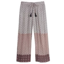 Moroccan Tile Print Wide Leg Flood Pants