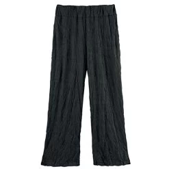 Crinkled Travel Flood Pants -Fashion Paradise HBM872 BK