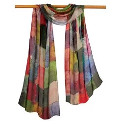 Watercolor Squares Silk Scarf