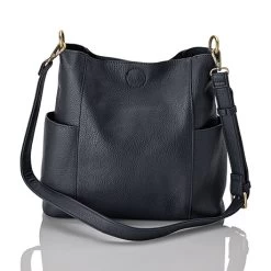 Vegan Side Pocket Bucket Bag -Fashion Paradise HBP012 BL a