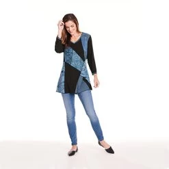 Indigo Pieced Tunic -Fashion Paradise HBP182 model blue 02