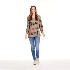 Kitty Cat V-Neck Sweater -Fashion Paradise HBP202 model pets 01