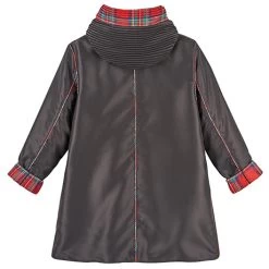 Reversible Tartan Car Coat -Fashion Paradise HBP782 RD REV BACK