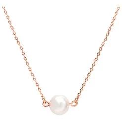 Preciosa Pearl Birthstone Necklace -Fashion Paradise HBQ002 VDR Rose Gold