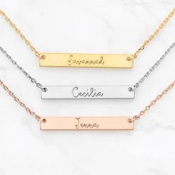 Personalized Name Bar Necklace