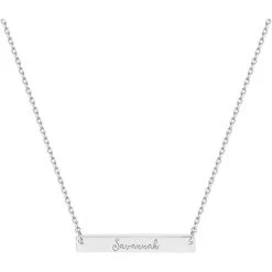 Personalized Name Bar Necklace -Fashion Paradise HBQ012 VDR Silver