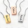 Petite Engraved Vertical Bar Necklace