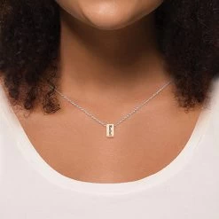 Petite Engraved Vertical Bar Necklace -Fashion Paradise HBQ032 VDR Rose Gold Plated Model