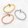 Stackable Initial Heart Charm Ring