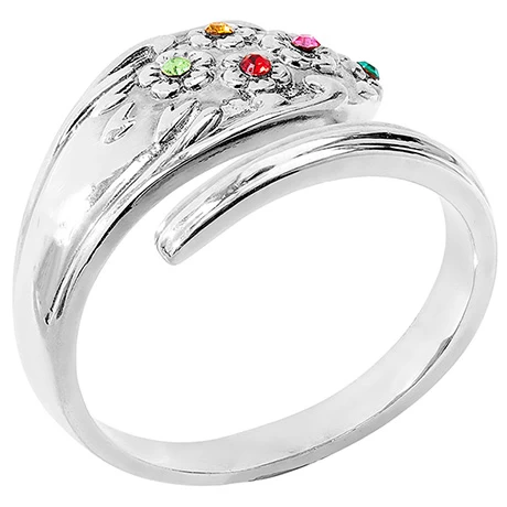 Personalized Family Birthstone Spoon Ring 7 Personalized Family Birthstone Spoon Ring - Image 7