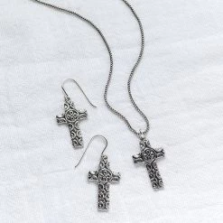 Sterling Silver Cross Earrings