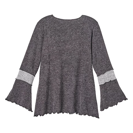 Pieced Heathered Sweater Tunic 2 Pieced Heathered Sweater Tunic - Image 2