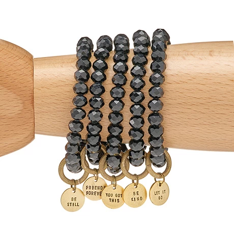 Mantra Beaded Charm Bracelet 1 Mantra Beaded Charm Bracelet