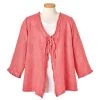 Ruffled Linen Tie Jacket