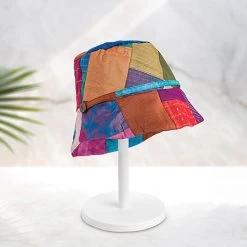 Patched Silk Bucket Hat