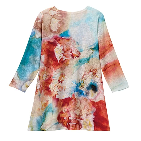 Watercolor Koi Garden Pocket Tunic 2 Watercolor Koi Garden Pocket Tunic - Image 2