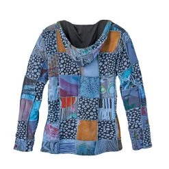 Crazy Quilt Patched Zip Hoodie -Fashion Paradise HBT552 back SIG0124