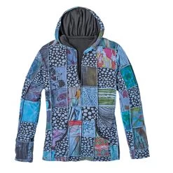 Crazy Quilt Patched Zip Hoodie -Fashion Paradise HBT552 front SIG0124