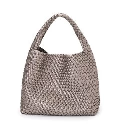 Woven Vegan Leather Handbag