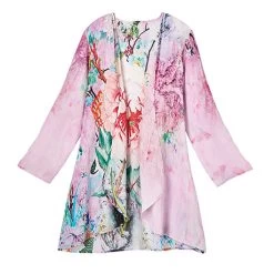 Elegant Floral Open-Front Jacket