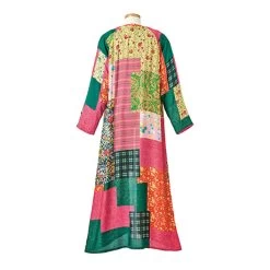 Patchwork Print Kimono Duster 4 Patchwork Print Kimono Duster -Fashion Paradise HBT772 back onform