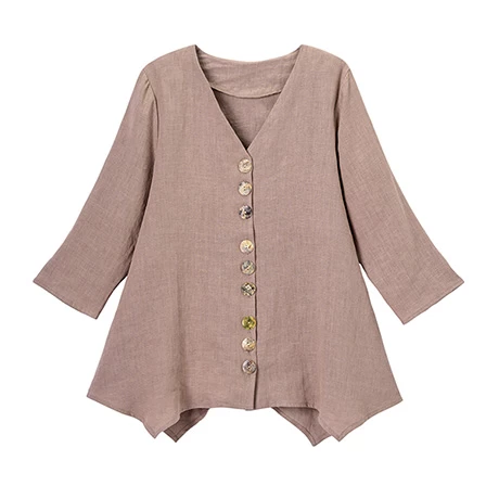 Linen Button Tunic 4 Linen Button Tunic - Image 4