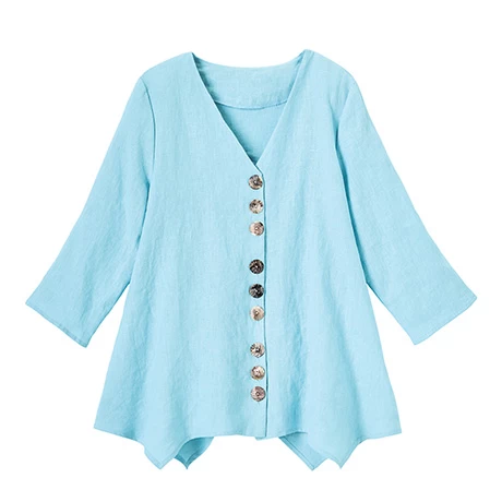 Linen Button Tunic 2 Linen Button Tunic - Image 2