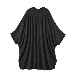 Textured Stretchy Cocoon Jacket 7 Textured Stretchy Cocoon Jacket -Fashion Paradise HBV132 BK back SIG0324